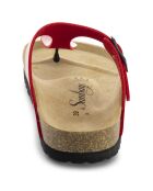 Mules Camelia rouge/marron