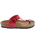 Mules Camelia rouge/marron