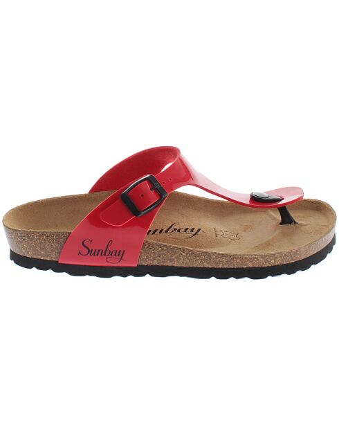 Mules Camelia rouge/marron