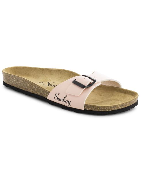 Mules Jasmin rose/marron