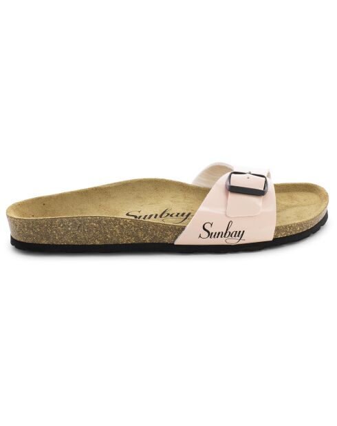 Mules Jasmin rose/marron