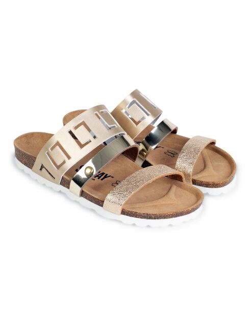 Mules Galoise doré/marron