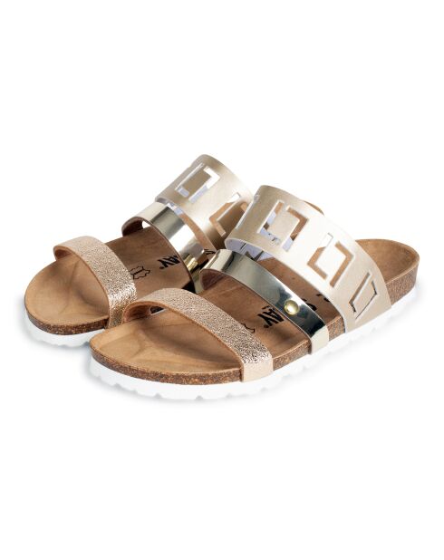 Mules Galoise doré/marron