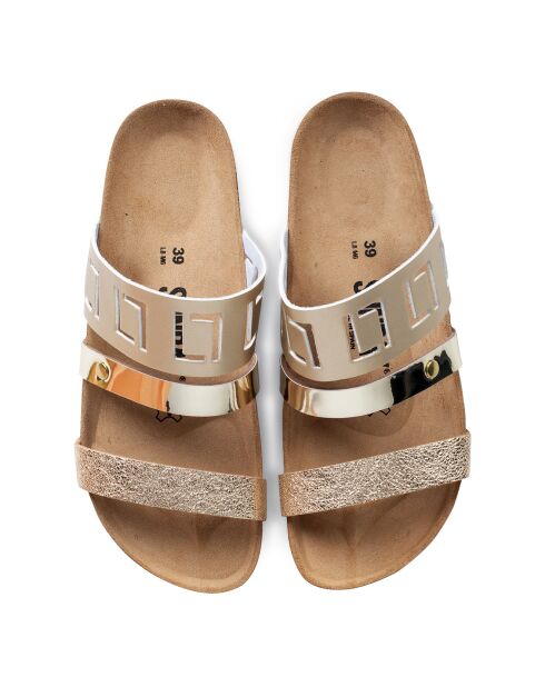 Mules Galoise doré/marron
