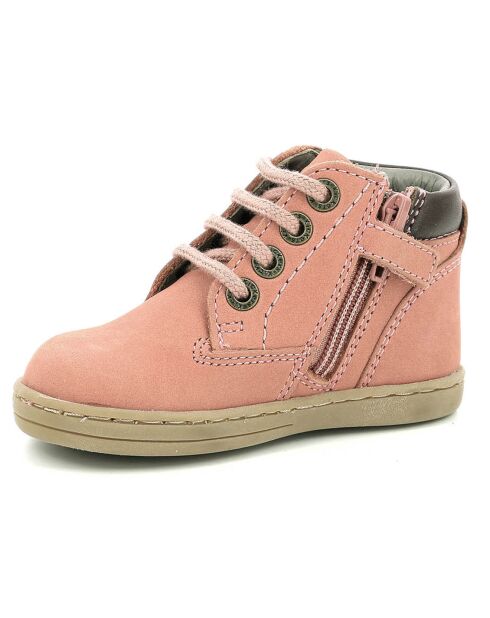 Boots en Cuir Tackland rose clair