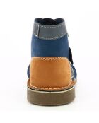 Boots en Cuir Kickcol marine/camel