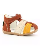 Sandales en Cuir Bigbazar-2 camel/jaune/blanc