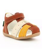 Sandales en Cuir Bigbazar-2 camel/jaune/blanc