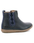 Boots en Cuir Vetudi marine métallisé