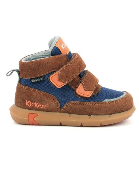 Sneakers en Cuir Junibo marron/bleu/orange