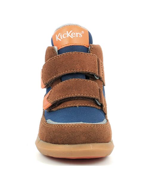 Sneakers en Cuir Junibo marron/bleu/orange