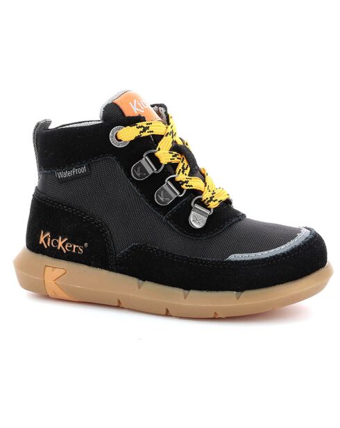 Sneakers en Cuir Juniby noir/orange