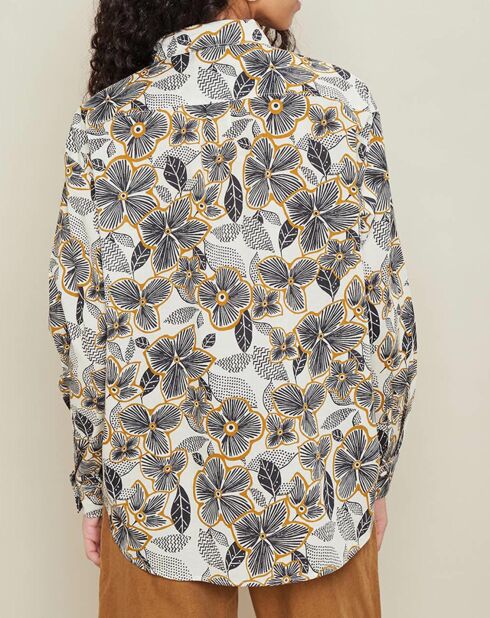Chemise Charlot marine/noisette