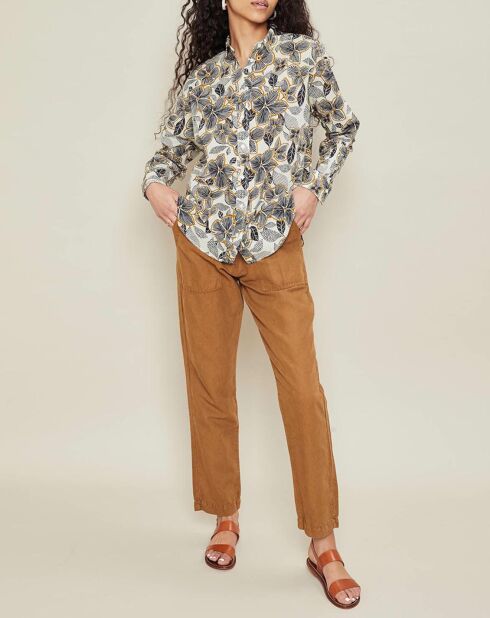 Chemise Charlot marine/noisette