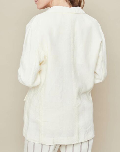 Zeer lichtgele jas van 100% linnen van Vaison