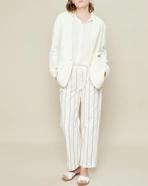 Zeer lichtgele jas van 100% linnen van Vaison