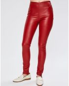 Pantalon en Cuir March rouge