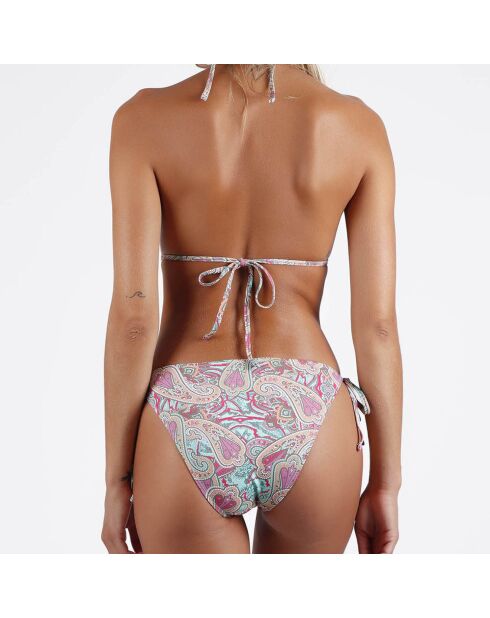 Maillot de bain 1 Pièce trikini Cachemire bleu/rose