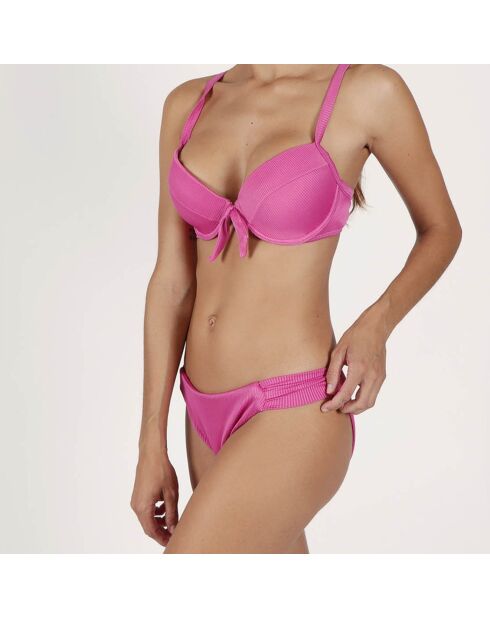 Traje de baño push-up de 2 piezas de pana color frambuesa