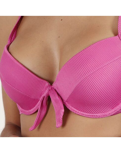 Traje de baño push-up de 2 piezas de pana color frambuesa