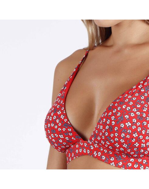 Maillot de bain 2 Pièces triangle Fleur d´Eté rouge