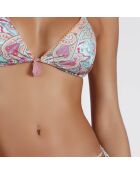 Maillot de bain 2 Pièces triangle Cachemire bleu/rose