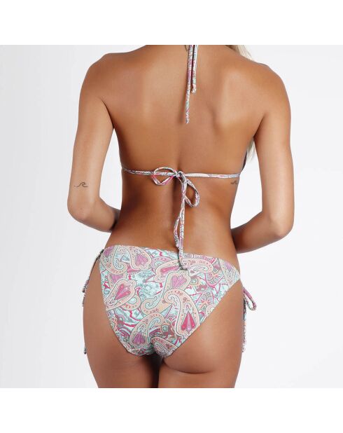 Maillot de bain 2 Pièces triangle Cachemire bleu/rose