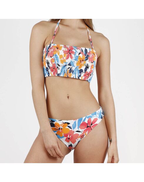 Summer Memoirs Zweiteiliger Badeanzug mit Haarband, Weiß/Mehrfarbig