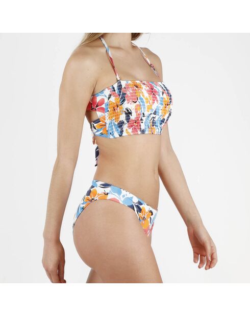 Summer Memoirs Zweiteiliger Badeanzug mit Haarband, Weiß/Mehrfarbig