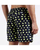 Short de bain Lemons noir/jaune
