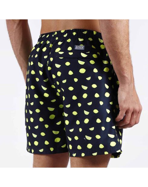 Short de bain Lemons noir/jaune