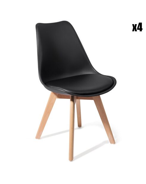 4 Chaises kiki evo noires - 81x49x54 cm
