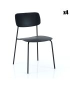 4 Chaises primary noires - 43x51x78 cm