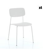 4 Chaises primary blanches - 43x51x78 cm