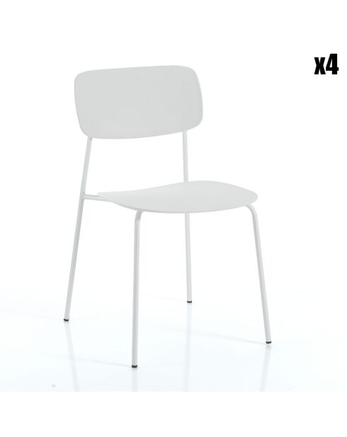 4 Chaises primary blanches - 43x51x78 cm