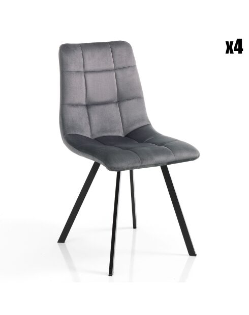 4 Chaises toffee grises - 87x44x56cm