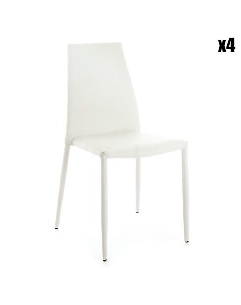 4 Chaises lion blanches - 87x43x50 cm