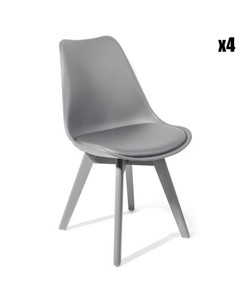 4 Chaises kiki evo grises - 81x49x54 cm