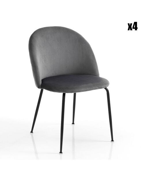 4 Chaises selly grises - 76x53x56cm