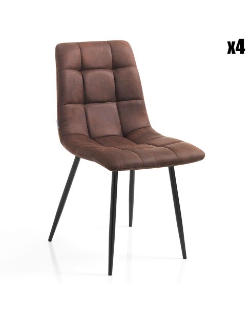4 Chaises toffee marron - 87x44x56cm
