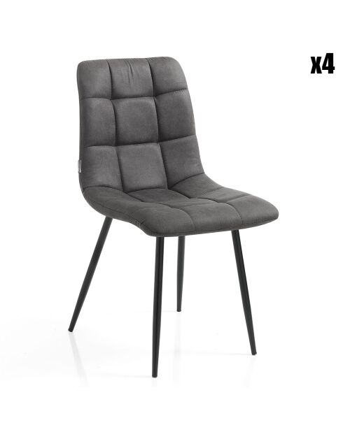 4 Chaises toffee grises - 87x44x56cm