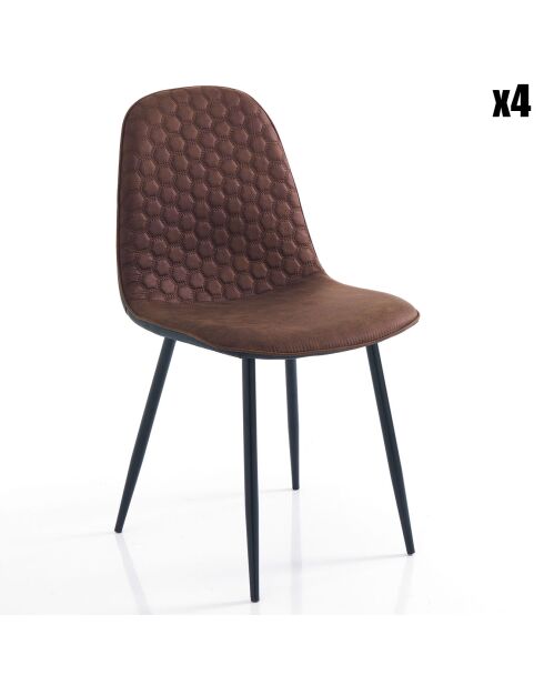 4 Chaises gale marron/noir - 86x44x51 cm