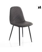 4 Chaises gale gris/noir - 86x44x51 cm