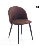 4 Chaises new kelly marron - 78x50x50 cm