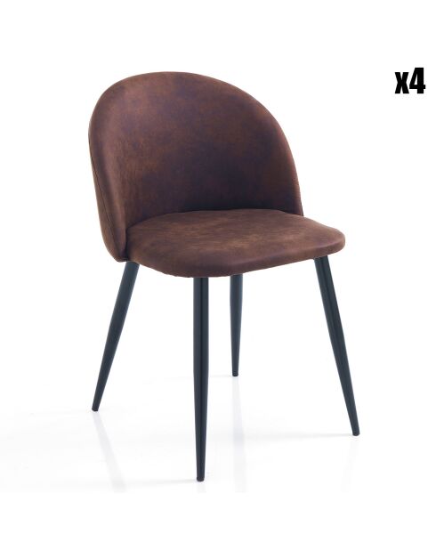 4 Chaises new kelly marron - 78x50x50 cm