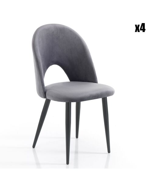 4 Chaises nail grises - 87x48x54cm
