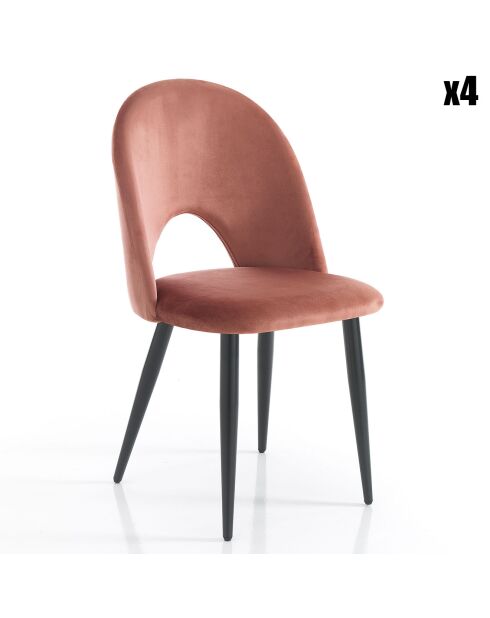 4 Chaises nail roses - 87x48x54cm