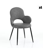 4 Chaises elisabeth gris/noir - 88x57x64 cm