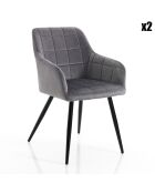 2 Chaises denver grises - 83x55x60 cm