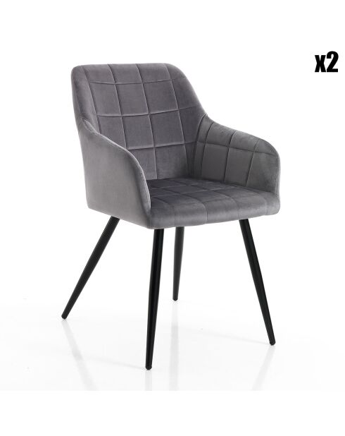 2 Chaises denver grises - 83x55x60 cm